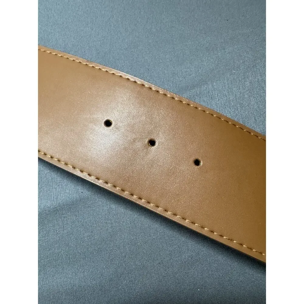 Anne Klein Brown Wide Stretch Waist Belt Metal Buckle Women’s Size M/L